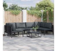 vidaXL Garden Sofa Set Anthracite Steel