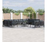 vidaXL Garden Sofa Set Anthracite Steel