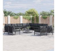 vidaXL Garden Sofa Set Anthracite Steel