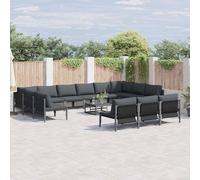 vidaXL Garden Sofa Set Anthracite Steel