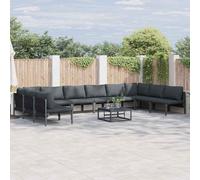 vidaXL Garden Sofa Set Anthracite Steel