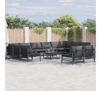 vidaXL Garden Sofa Set Anthracite Steel