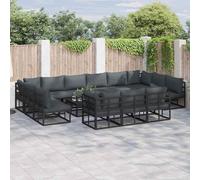 vidaXL Garden Sofa Set with Cushion 13 pcs Black Aluminium