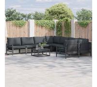 vidaXL Garden Sofa Set with Cushion 8 pcs Anthracite Steel