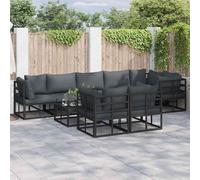 vidaXL Garden Sofa Set with Cushion Black Aluminium