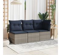 vidaXL Garden Sofa with Cushion 8 pcs Grey and beige Poly rattan