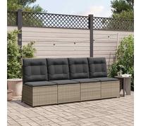 Garden Sofa Grey Poly Rattan 54x67x95cm Reclining Outdoor Cushion Seat Ergonomic