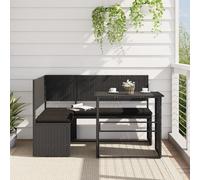 Garden Sofa with Table and Cushions L-Shaped Sofa Couch Poly Rattan vidaXL