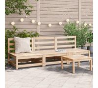 vidaXL Garden Sofas Armless 3 pcs 70x70x67 cm Solid Wood Pine