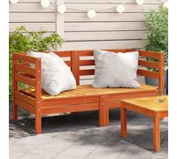 (wax brown, 2 pcs/corner sofa) vidaXL Garden Sofa Outdoor Sofa Wooden Sectional Sofa Seat Solid Wood Pine