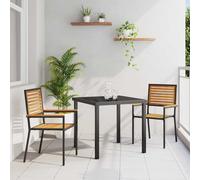 vidaXL Garden Stacking Chairs 2 pcs Brown and Black 54 x 56 x 90 cm