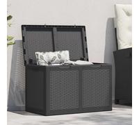 vidaXL Garden Storage Box 180L Black PP Rattan Outdoor Chest Case Tool Box