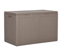 vidaXL Garden Storage Box 180L Brown PP Rattan Outdoor Terrace Chest Case