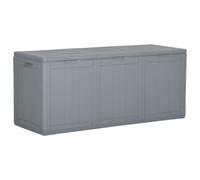 vidaXL Garden Storage Box 270L Grey PP Rattan UK
