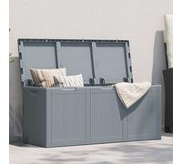 vidaXL Garden Storage Box 270L Grey PP Rattan, Grey