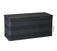 vidaXL Garden Storage Box 280 L Black Outdoor Lockable Chest Cushion Shed Case