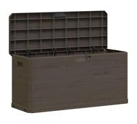 280L Garden Storage Box Grey Waterproof Lockable Outdoor Cushion Chest