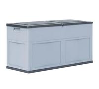 vidaXL Garden Storage Box 320L Grey and Black Outdoor Cabinet Chest Organiser