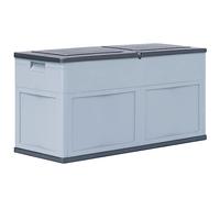 vidaXL Garden Storage Box 320L Grey and Black Outdoor Cabinet Chest Organiser