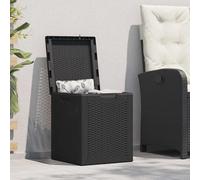 vidaXL Black Storage Box - 90L PP Rattan Garden Storage - Easy-To-Move Outdoor Storage Chest - Weather & UV Resistant Terrace Organizer