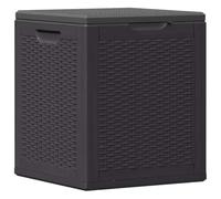 vidaXL Black Storage Box - 90L PP Rattan Garden Storage - Easy-To-Move Outdoor Storage Chest - Weather & UV Resistant Terrace Organizer