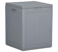 vidaXL Garden Storage Box 90L Grey PP Rattan Outdoor Terrace Tool Box Case