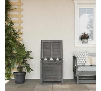 vidaXL Garden Storage Box - Solid Fir Wood, Ventilated Base - Anthracite 50 x 49 x 56.5 cm