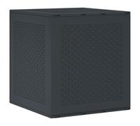 vidaXL Garden Storage Box Anthracite 55x53x57 cm PP, Black