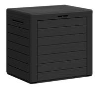 vidaXL Garden Storage Box in Anthracite - Polypropylene Outdoor Tool Chest/Bin, 140L Capacity, Lockable Lid for Patio, Terrace, Indoors