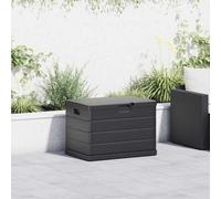 vidaXL Garden Storage Box Anthracite 77.5 x 54.5 x 53 cm Plastic, Garden and Terrace Organizer, Modern Storage Container, Rectangular Box, Ample Solution, Anthracite Unit