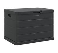 vidaXL Garden Storage Box Anthracite 77.5 x 54.5 x 53 cm Plastic, Modern Rectangular Outdoor Storage Chest, Weather Resistant Lockable Container, Durable Garden Box, Large Capacity Tool