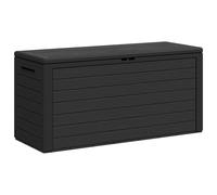 vidaXL Garden Storage Box Anthracite - Large 290 L Outdoor Patio Cushion/Toy Deck Chest, Polypropylene, Lockable, 116x44x55cm