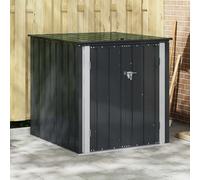 vidaXL Garden Storage Box Black 101.5 x 107 x 100 cm Steel