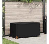 vidaXL Garden Storage Box Black 120x65x61 cm Poly Rattan