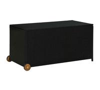vidaXL Garden Storage Box Black 120x65x61 cm Poly Rattan UK