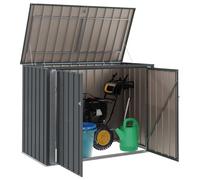 Garden Storage Box Lockable Black Steel 151.5x82x110.5cm Secure Outdoor Large XL