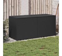 vidaXL Garden Storage Box Black 283L Poly Rattan UK