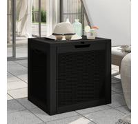 vidaXL Outdoor Garden Storage Box - Weather- Polypropylene Black Storage Chest - 118L Capacity, Imitation Rattan Design