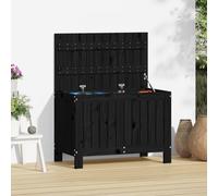 Vidaxl Garden Storage Box Black 76X42.5X54 Cm Solid Wood Pine