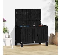 vidaXL Garden Storage Box Black 76x42.5x54 cm Solid Wood Pine UK HOT