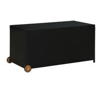 vidaXL Garden Storage Box Black 120x65x61 cm Poly Rattan UK