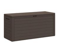 vidaXL Garden Storage Box Brown Stylish Sturdy Solid Stable Durable Outdoor Patio Terrace Cushion Deck Pillow Toolbox Chest 116x44x55cm