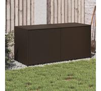 vidaXL Garden Storage Box Brown 283L Poly Rattan