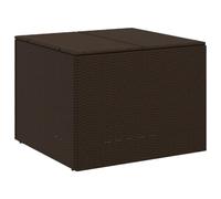 vidaXL Garden Storage Box 291L - Poly Rattan, Steel Frame, Brown 80x75x59 cm