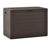 Garden Storage Box Brown Polypropylene 78x44x55 cm 190L Lockable Chest Outdoors