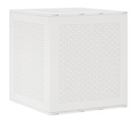 vidaXL Garden Storage Box - Compact Outdoor White 55x53x57 cm - PP Weather- Cubic Box for Patio, Balcony, or Garden Tools and Cushions