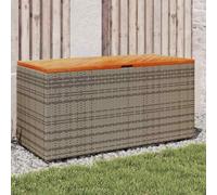 vidaXL Garden Storage Box Grey 110x50x54 cm Poly Rattan Acacia Wood