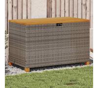 vidaXL Garden Storage Box Grey 110x55x63 cm Poly Rattan Acacia Wood