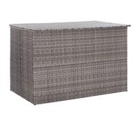vidaXL Garden Storage Box Grey 150x100x100 cm Poly Rattan