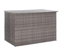 vidaXL Garden Storage Box Grey 150x100x100cm Poly Rattan Patio Outdoor Chest